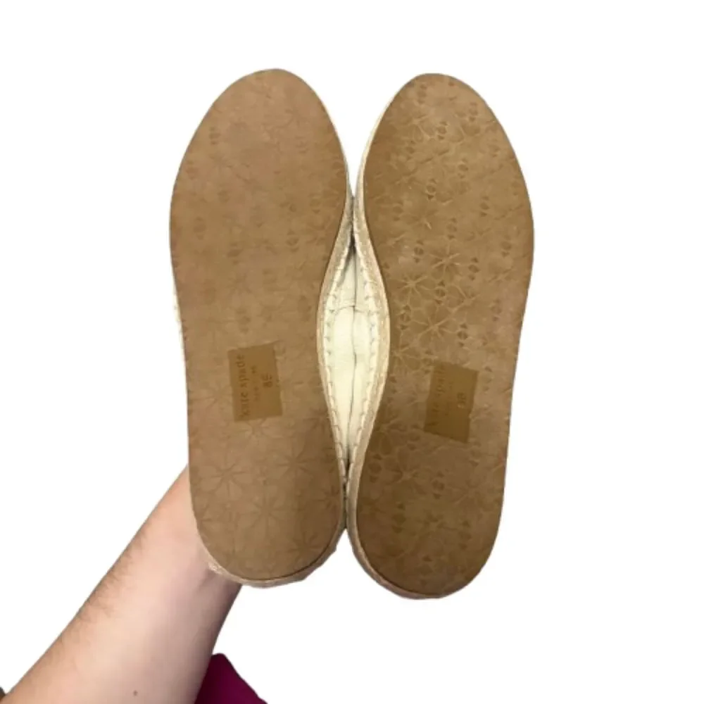Kate Spade Garden Giraffe Espadrilles Cream Canvas Pink Novelty Applique Size 8B